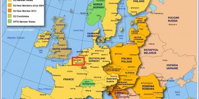 خريطة أوروبا توضح بروكسل