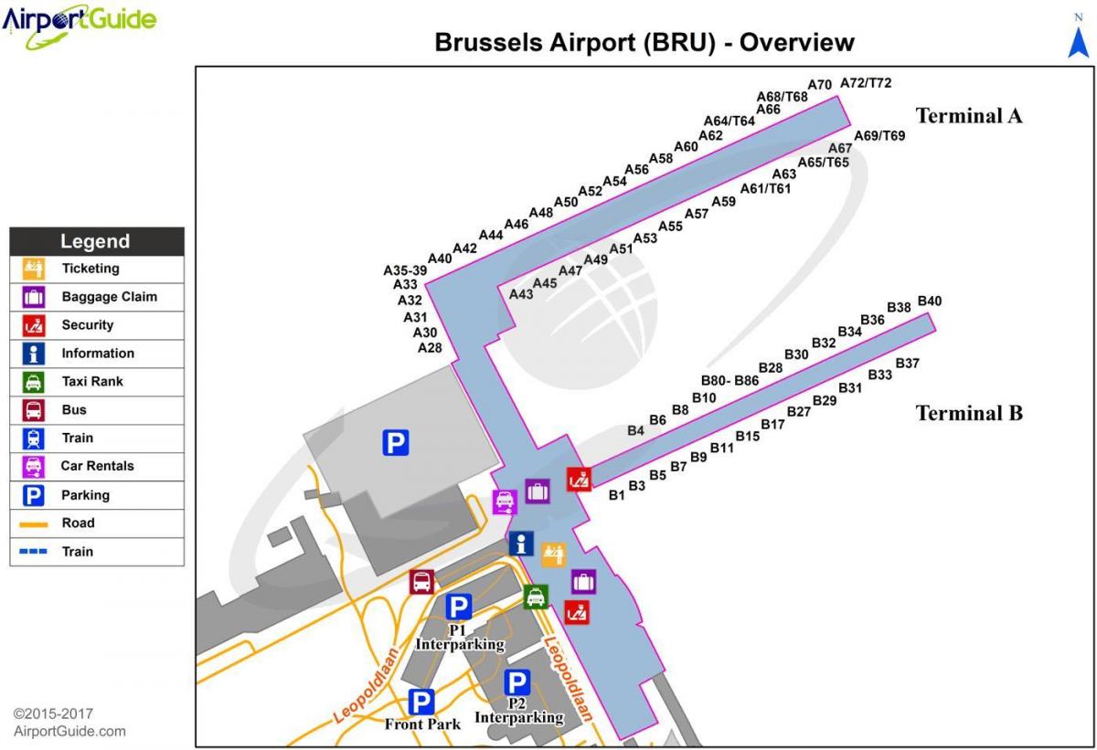 خريطة مطار بروكسل البوابة