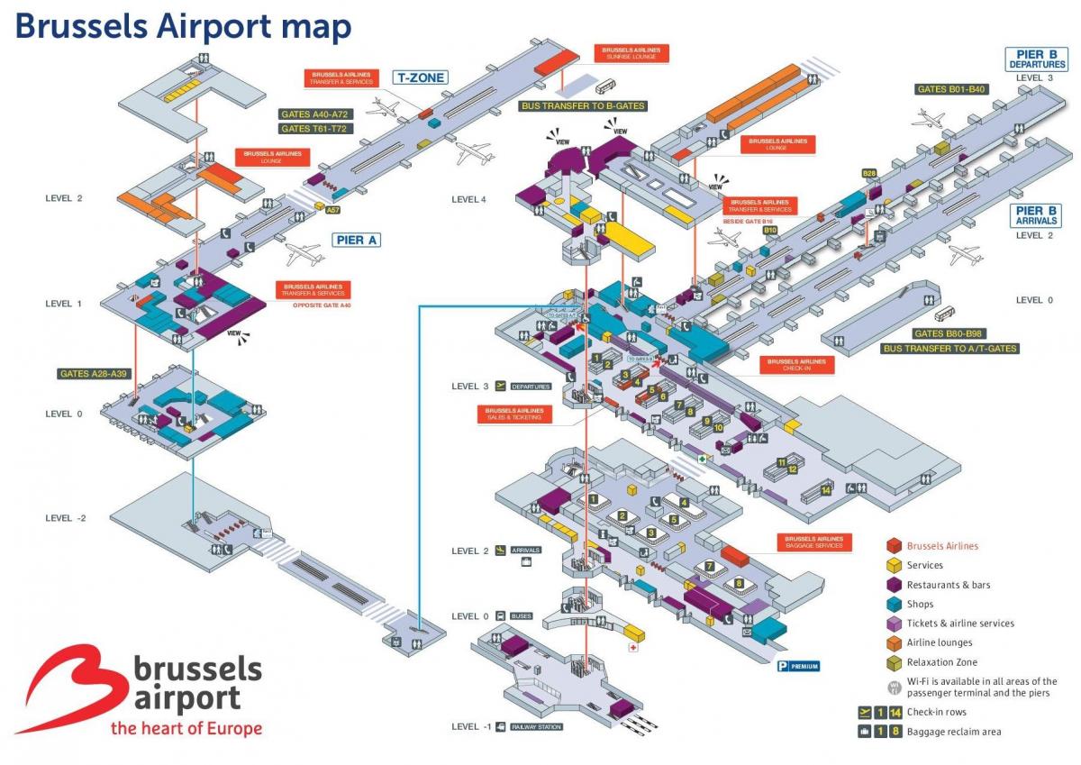 بروكسل مطار خريطة