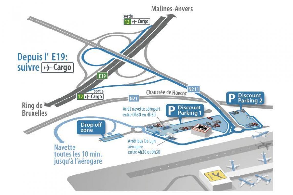 خريطة مطار بروكسل للسيارات