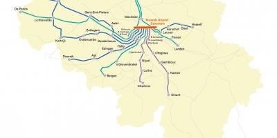 بروكسل القطار خريطة المطار